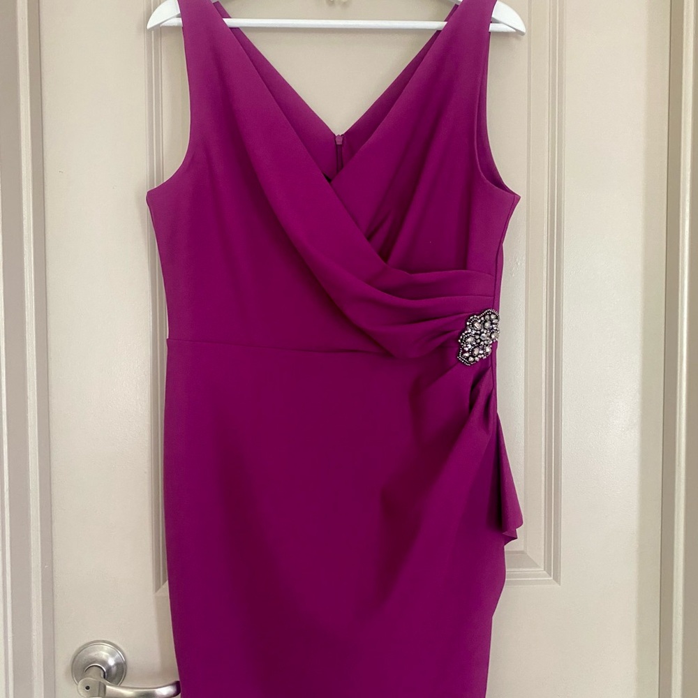 Alex Evenings Magenta Asymmetrical Dress